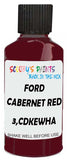 Detail brush applying Red Solid to a small door scratch on an Ford Galaxy, clean OEM finish