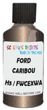 Detail brush applying Beige Metallic to a small door scratch on an Ford F-Series F-250/550 Lariet, clean OEM finish