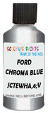 Detail brush applying Silver Metallic to a small door scratch on an Ford Focus, clean OEM finish
