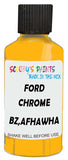 Detail brush applying Yellow Solid to a small door scratch on an Ford Ranger, clean OEM finish
