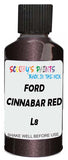 Detail brush applying Red Metallic to a small door scratch on an Ford Escape, clean OEM finish