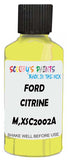Detail brush applying Yellow Solid to a small door scratch on an Ford Sierra, clean OEM finish