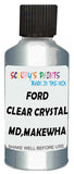 Detail brush applying Blue Metallic to a small door scratch on an Ford Heavy Truck, clean OEM finish