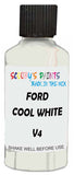 Detail brush applying White Solid to a small door scratch on an Ford Australia Ranger, clean OEM finish