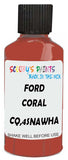 Detail brush applying Red Solid to a small door scratch on an Ford Thunderbird, clean OEM finish