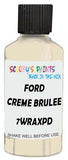 Detail brush applying Beige Solid to a small door scratch on an Ford Edge, clean OEM finish