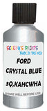 Detail brush applying Blue Metallic to a small door scratch on an Ford Crown Victoria, clean OEM finish
