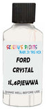 Detail brush applying White Solid to a small door scratch on an Ford Heavy Truck, clean OEM finish