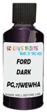 Detail brush applying Purple Metallic to a small door scratch on an Ford Edge, clean OEM finish