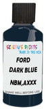 Detail brush applying Blue Solid to a small door scratch on an Ford Thunderbird, clean OEM finish