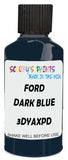 Detail brush applying Blue Solid to a small door scratch on an Ford Expedition Eddie Bauer, clean OEM finish