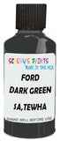 Detail brush applying Green Solid to a small door scratch on an Ford Ranger, clean OEM finish