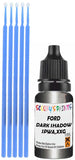 Close-up chip repair on 2002-2008 Ford Ranger in factory Dark Shadow Grey Mat (paint code Spwa,Xxg)