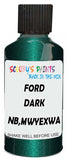 Detail brush applying Green Metallic to a small door scratch on an Ford F-Series, clean OEM finish