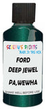 Detail brush applying Green Metallic to a small door scratch on an Ford Ranger, clean OEM finish
