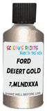 Detail brush applying Gold Metallic to a small door scratch on an Ford Medium Truck, clean OEM finish