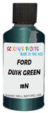 Detail brush applying Green Metallic to a small door scratch on an Ford Ranger, clean OEM finish