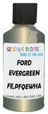 Detail brush applying Green Metallic to a small door scratch on an Ford Explorer, clean OEM finish