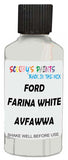 Detail brush applying White Solid to a small door scratch on an Ford Focus Coupe-Cabriolet, clean OEM finish