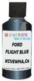 Detail brush applying Blue Metallic to a small door scratch on an Ford Explorer, clean OEM finish