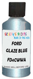 Detail brush applying Blue Metallic to a small door scratch on an Ford Focus C-Max, clean OEM finish
