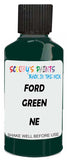Detail brush applying Green Solid to a small door scratch on an Ford Heavy Truck, clean OEM finish