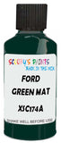 Detail brush applying Green Solid to a small door scratch on an Ford Scoop, clean OEM finish