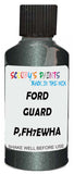 Detail brush applying Grey Metallic to a small door scratch on an Ford Mondeo, clean OEM finish