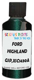 Detail brush applying Green Metallic to a small door scratch on an Ford Transit, clean OEM finish