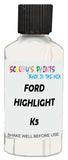 Detail brush applying White Solid to a small door scratch on an Ford Australia Ranger, clean OEM finish