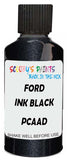 Detail brush applying Black Metallic to a small door scratch on an Ford Transit Courier, clean OEM finish