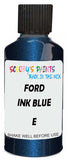 Detail brush applying Blue Metallic to a small door scratch on an Ford Australia Focus, clean OEM finish