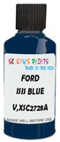 Detail brush applying Blue Solid to a small door scratch on an Ford Mondeo, clean OEM finish