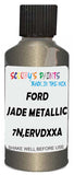 Detail brush applying Beige Metallic to a small door scratch on an Ford Bronco, clean OEM finish