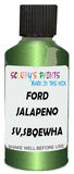 Detail brush applying Green Metallic to a small door scratch on an Ford Ranger, clean OEM finish