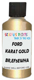 Detail brush applying Gold Metallic to a small door scratch on an Ford Escape, clean OEM finish