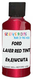 Detail brush applying Red Metallic to a small door scratch on an Ford Thunderbird, clean OEM finish