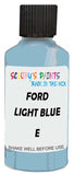 Detail brush applying Blue Solid to a small door scratch on an Ford Trucks, clean OEM finish
