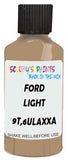 Detail brush applying Brown Solid to a small door scratch on an Ford Bronco, clean OEM finish