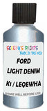 Detail brush applying Blue Metallic to a small door scratch on an Ford Windstar, clean OEM finish