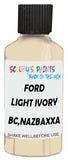 Detail brush applying White Solid to a small door scratch on an Ford Galaxy, clean OEM finish