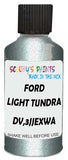 Detail brush applying Blue Metallic to a small door scratch on an Ford Focus, clean OEM finish