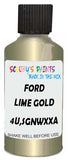Detail brush applying Gold Metallic to a small door scratch on an Ford Thunderbird, clean OEM finish