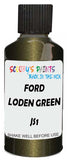 Detail brush applying Green Metallic to a small door scratch on an Ford Maverick, clean OEM finish