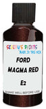 Detail brush applying Red Metallic to a small door scratch on an Ford F-Series Lariat, clean OEM finish