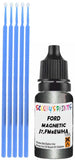 Close-up chip repair on 2015-2022 Ford Taurus in factory Magnetic Metallic (paint code J7,Fm6Ewha)