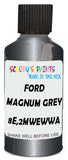 Detail brush applying Grey Metallic to a small door scratch on an Ford Transit, clean OEM finish