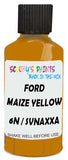 Detail brush applying Yellow Solid to a small door scratch on an Ford Galaxie 500, clean OEM finish