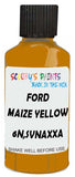 Detail brush applying Yellow Solid to a small door scratch on an Ford Ranchero, clean OEM finish