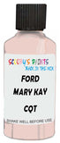 Detail brush applying Pink Solid to a small door scratch on an Ford Transit, clean OEM finish